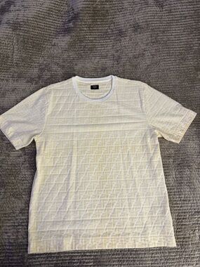 Fendi White Embossed FF Logo Short Sleeve Tee